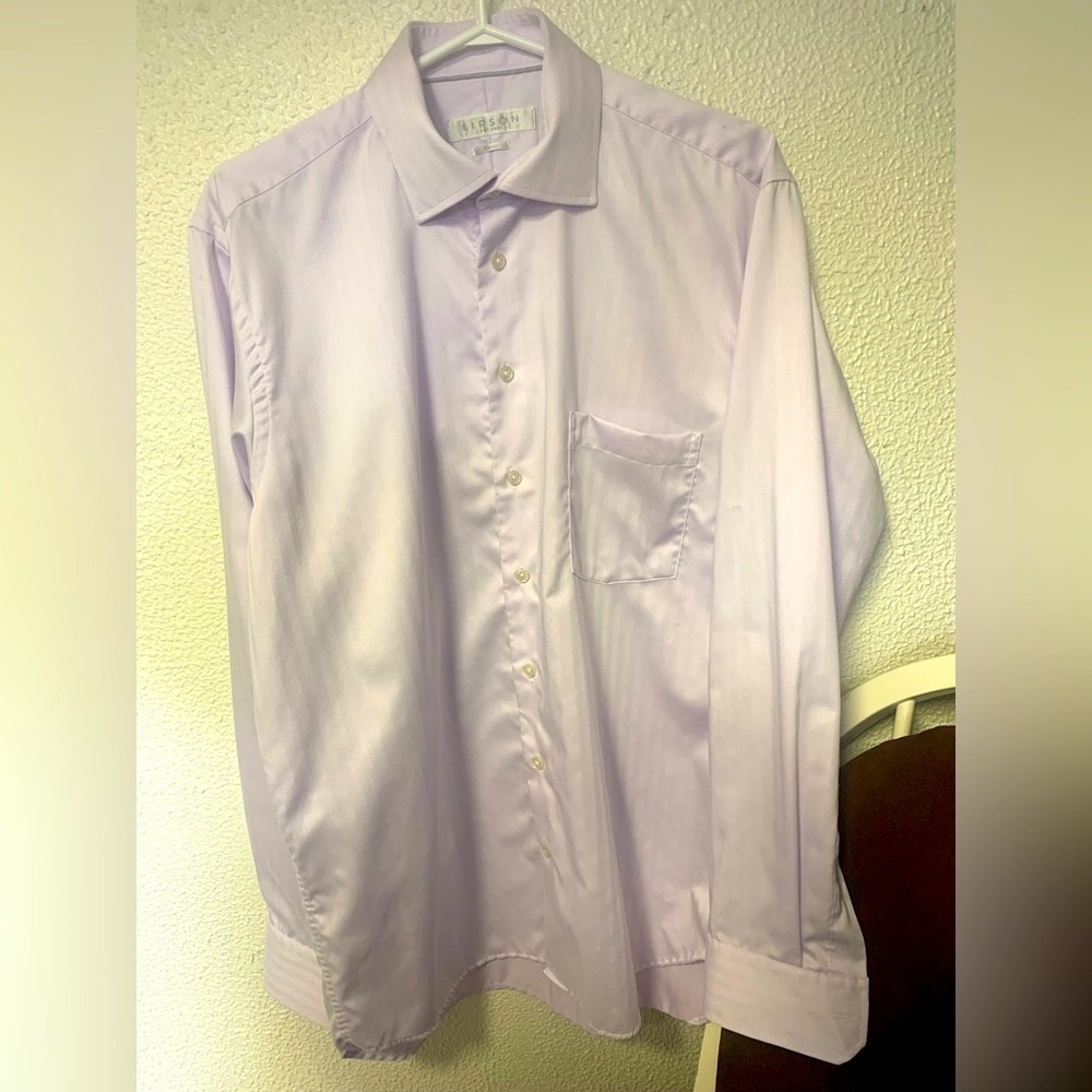 Lipson classic fit Pale purple pink formal dress shirt long sleeve 16L